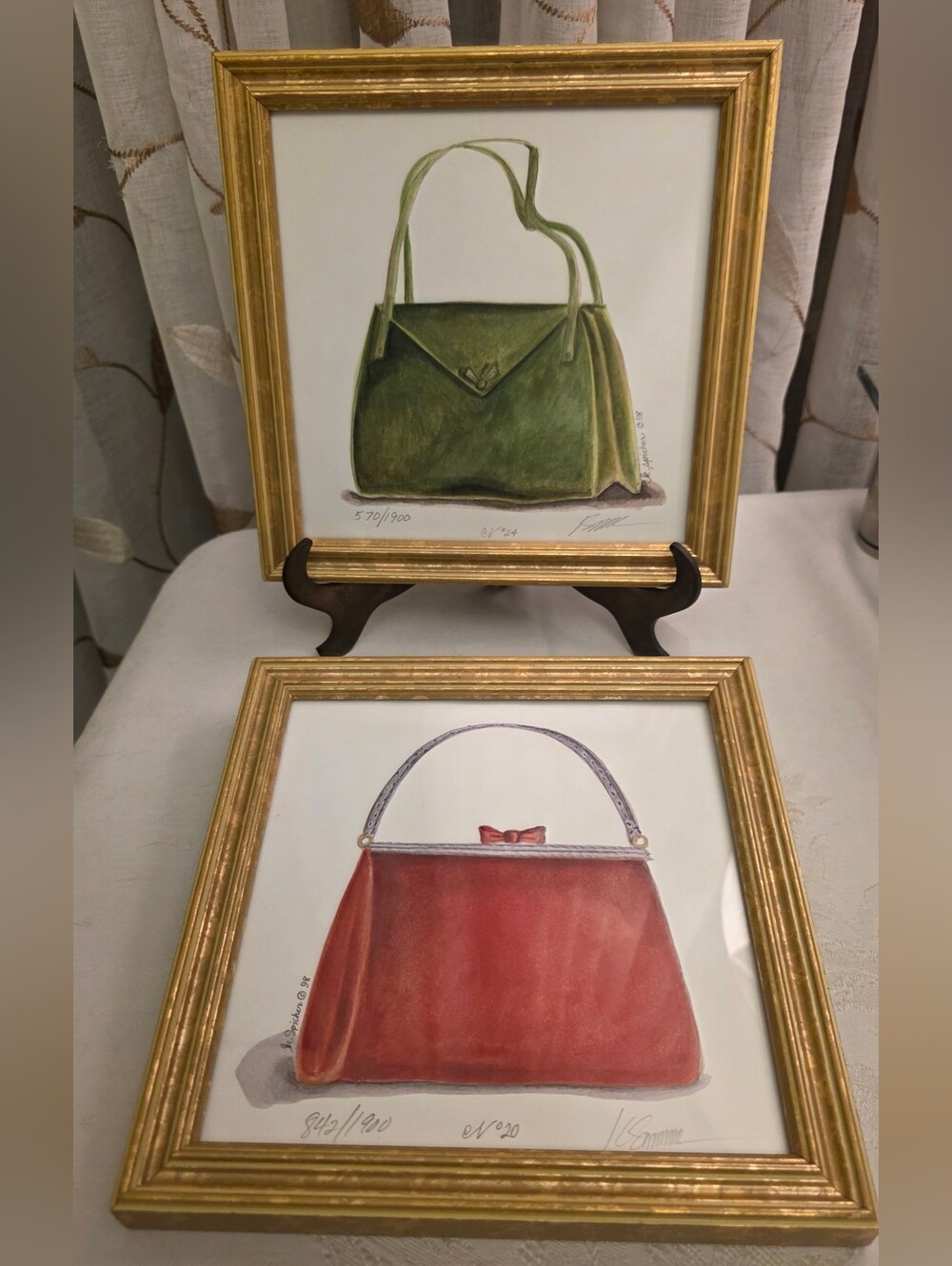 Vintage Kolene Spicher Signed Numbered Purse Prints | Set of 2